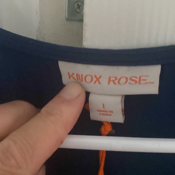 Navy Large Knox Rose MIDI Dress with Flutter Sleeves - Picture 3 of 6